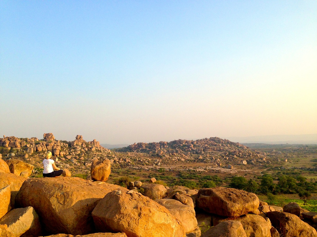 meditation yoga hampi free photo