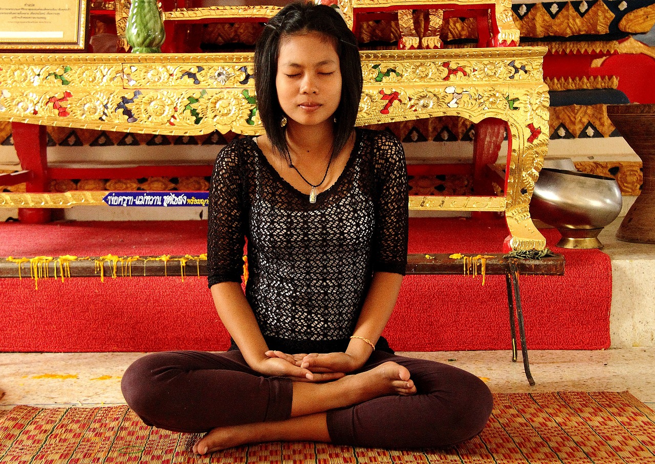 meditation girl temple free photo