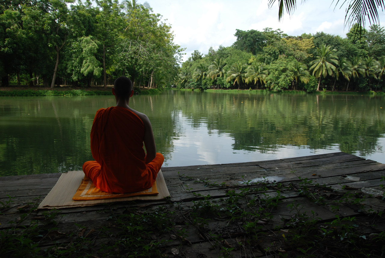 meditation lake buddhist free photo