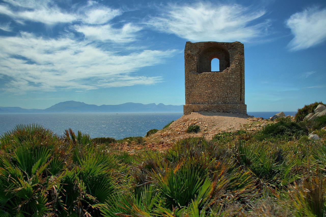 mediterranean coast watchtower free photo