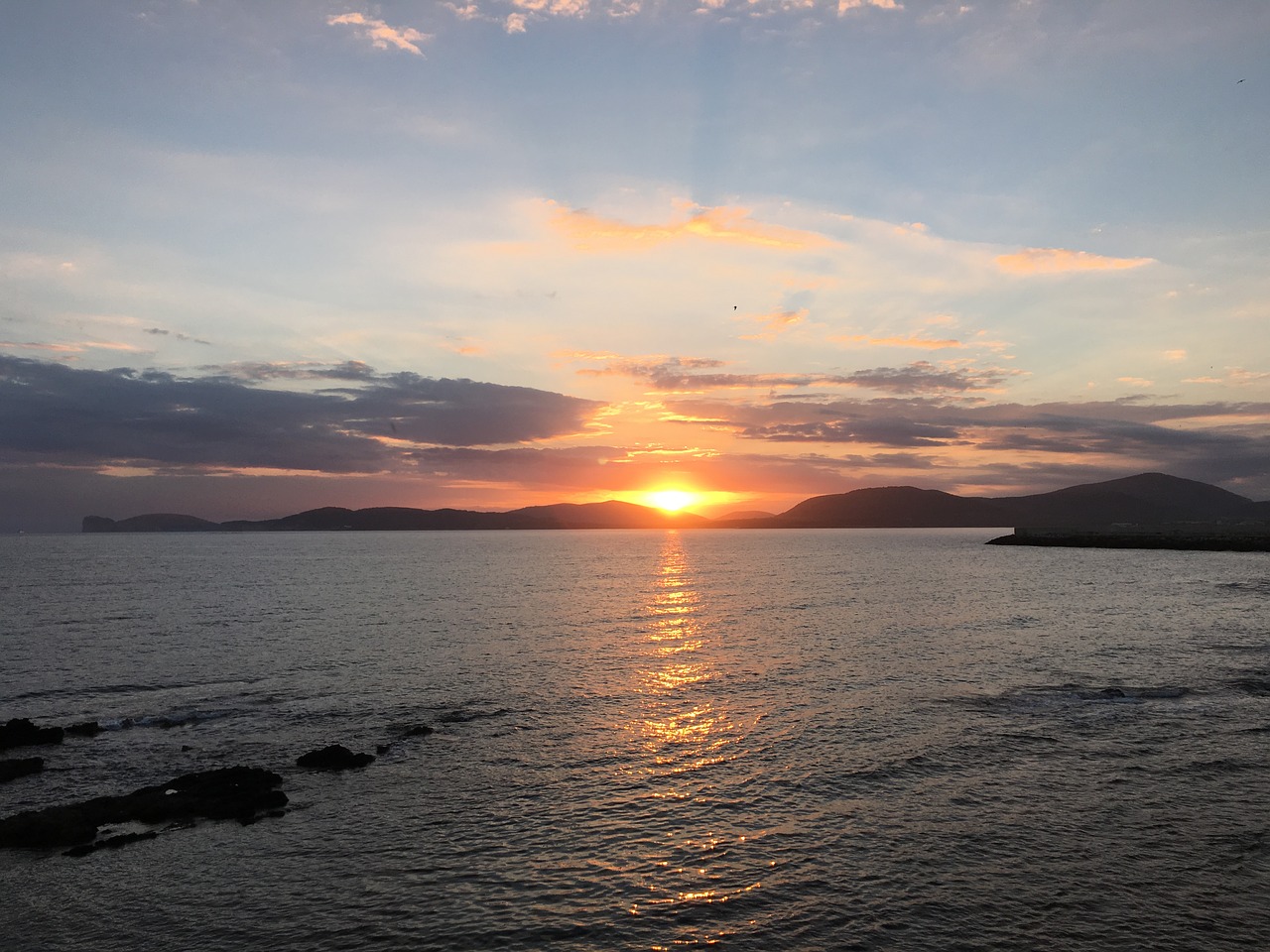 mediterranean sunset sea free photo