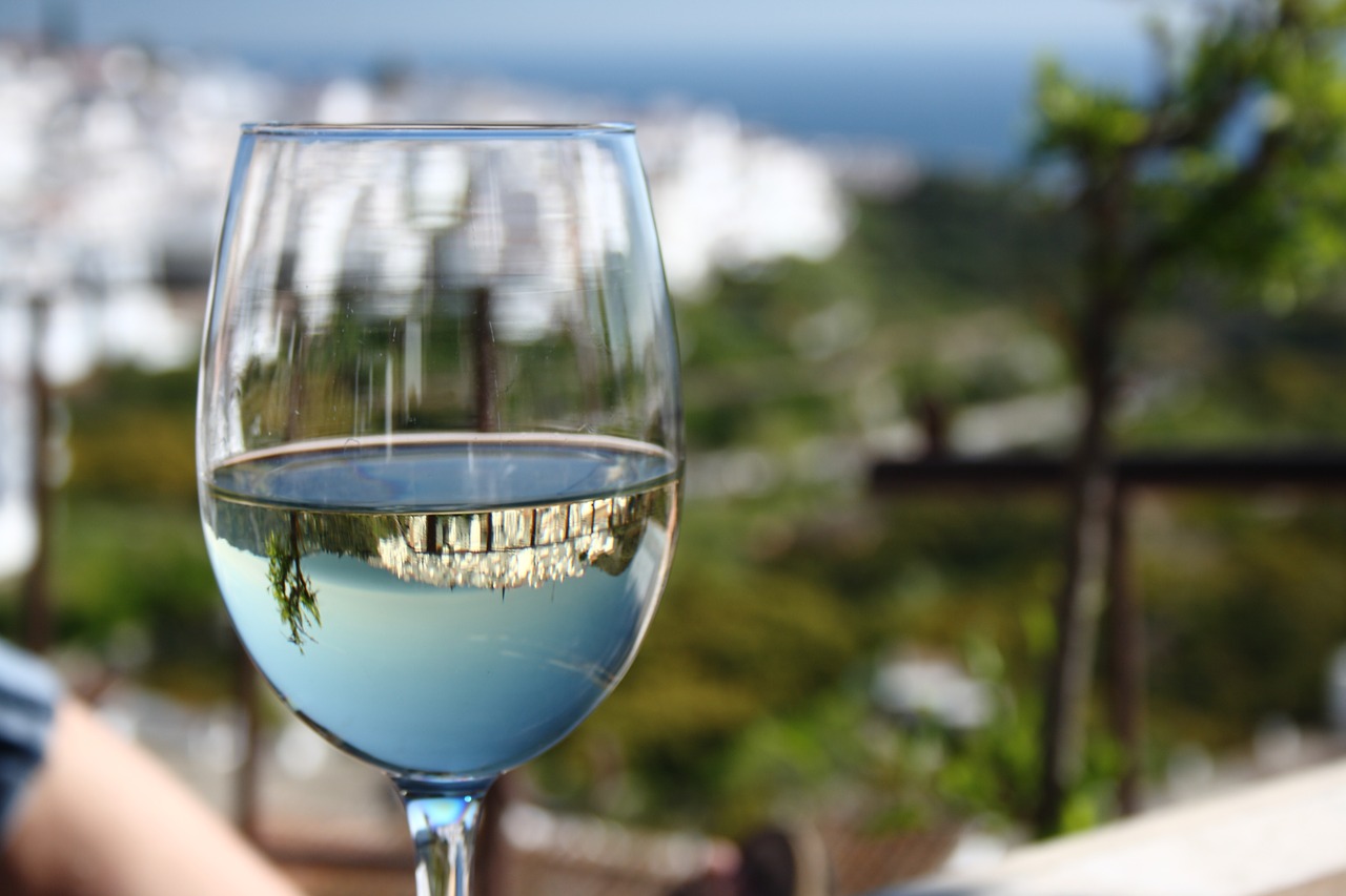 mediterranean wine mirroring free photo