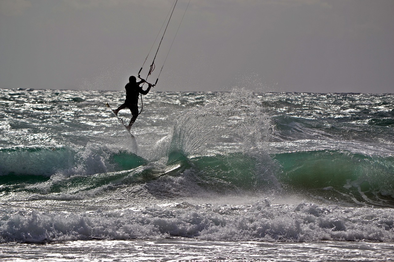 mediterranean surf kite surfing free photo