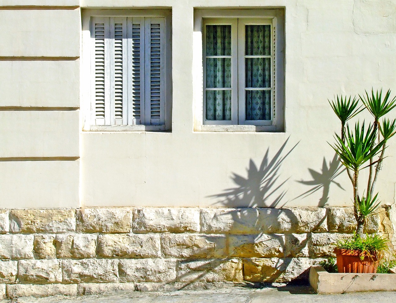 shuttered windows shutters mediterranean house free photo