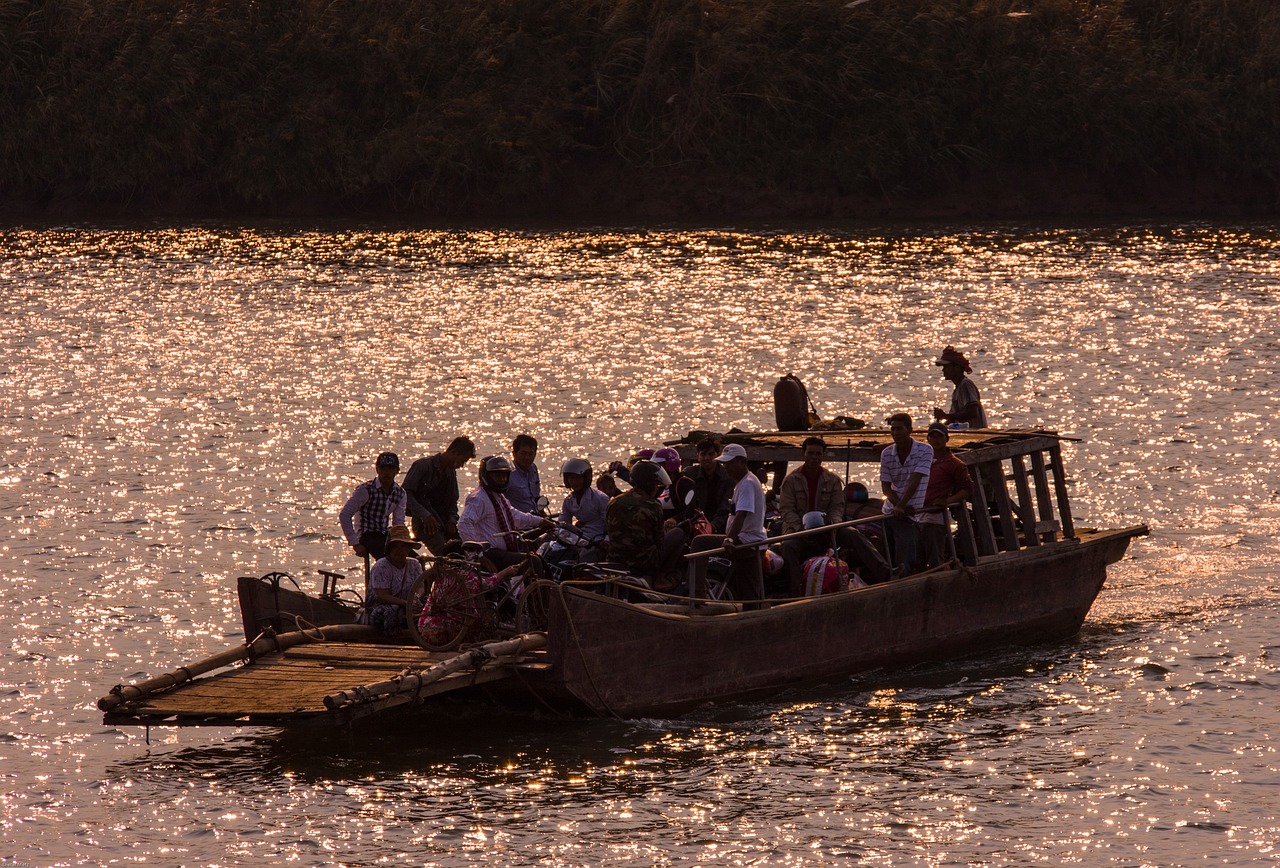 mekong river ferry river free photo