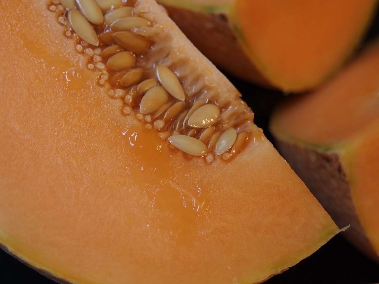 melon cantaloupe orange fruit free photo