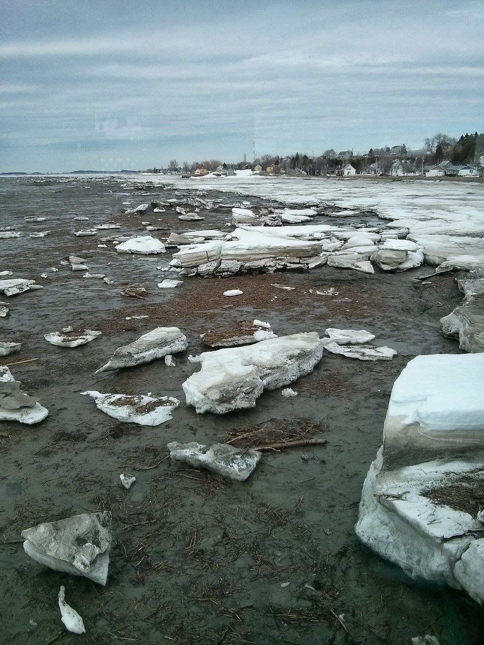 melting of snow ice st lawrence river free photo