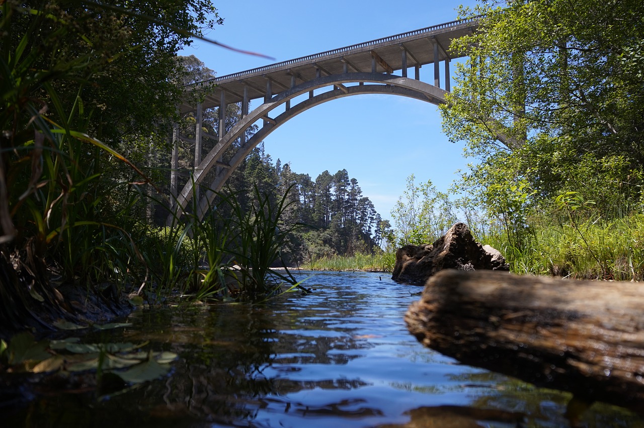 mendocino bridge beach free photo