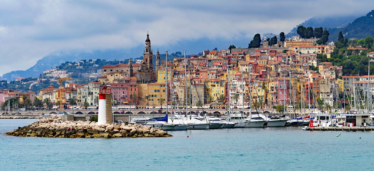 menton old town harbour entrance free photo