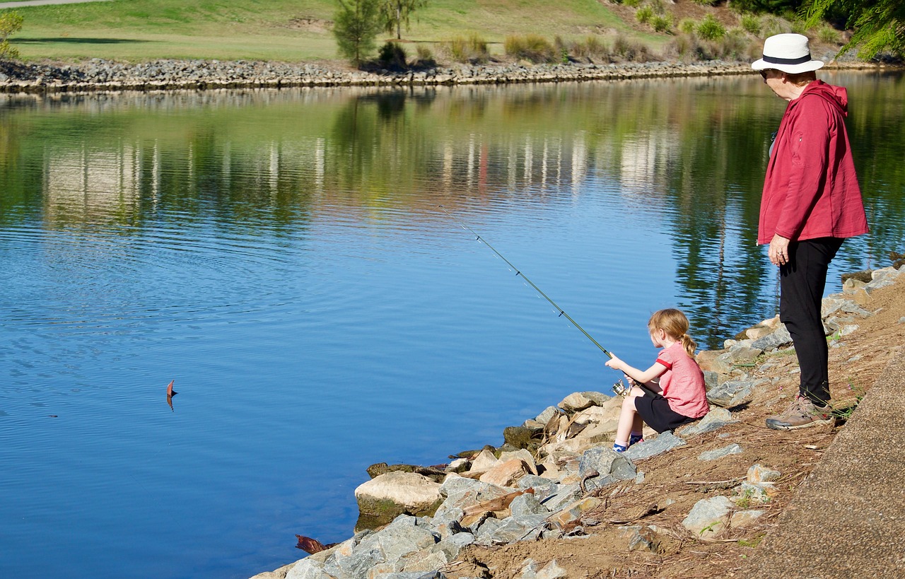 mentor  fishing  child free photo