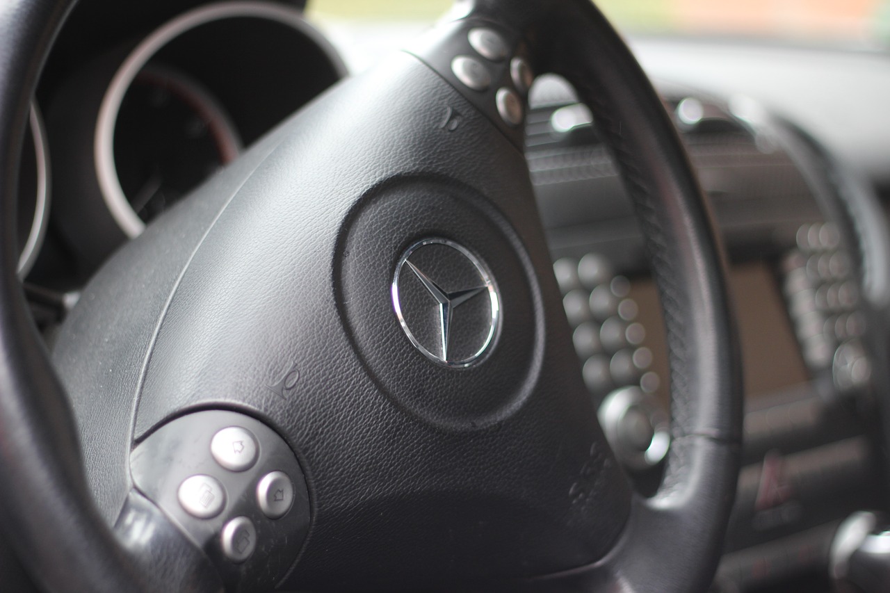 mercedes steering wheel close free photo