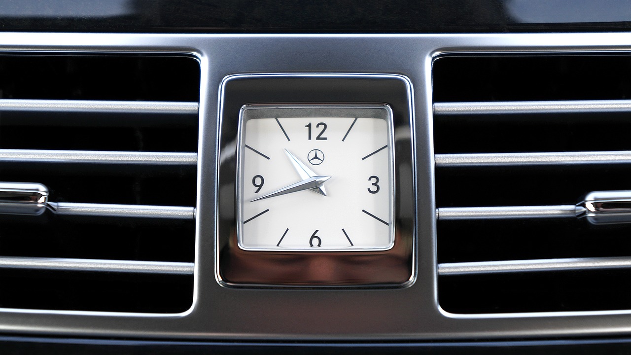 mercedes interior clock free photo