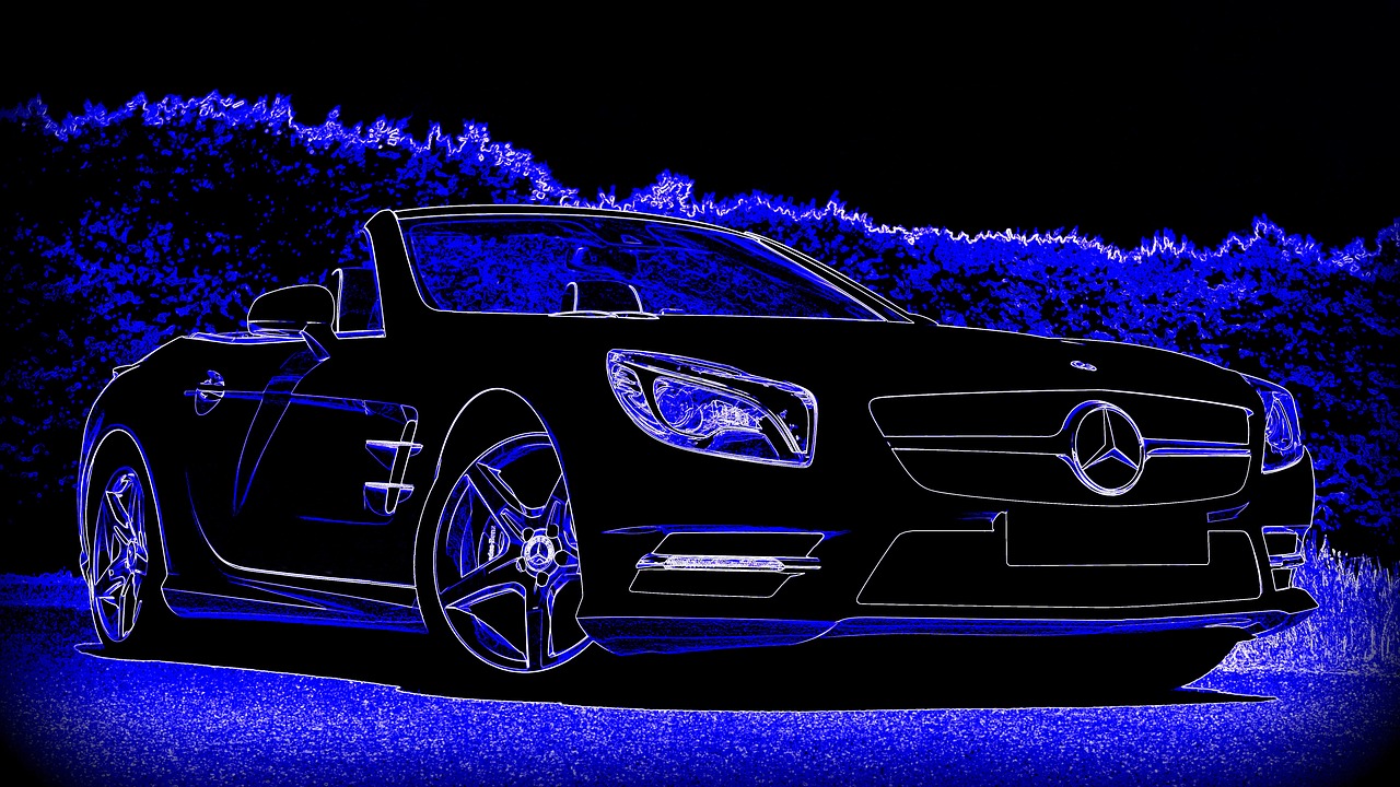 mercedes-benz car blue free photo