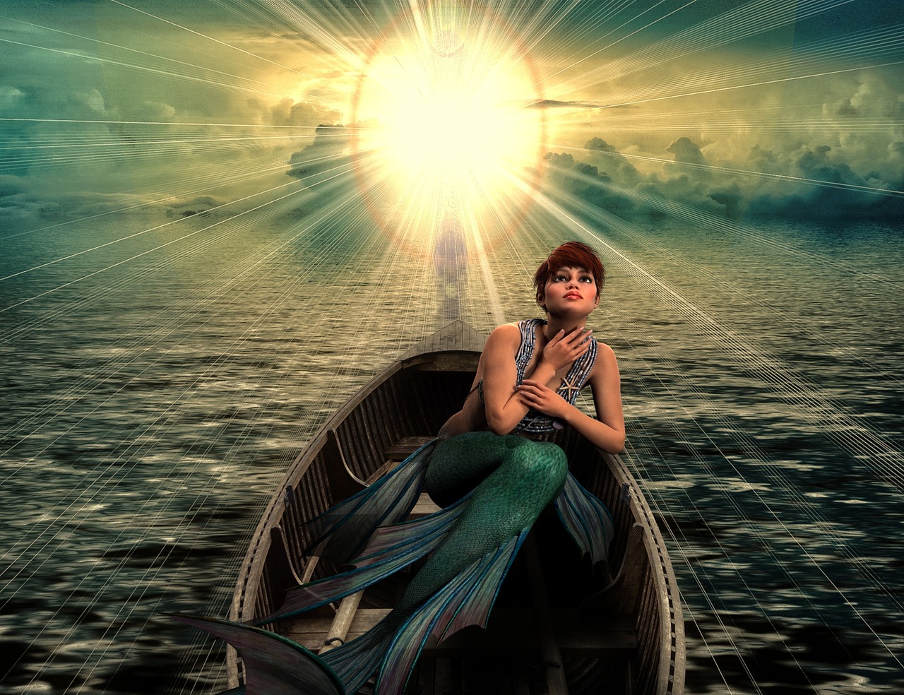 mermaid fantasy sunlight free photo