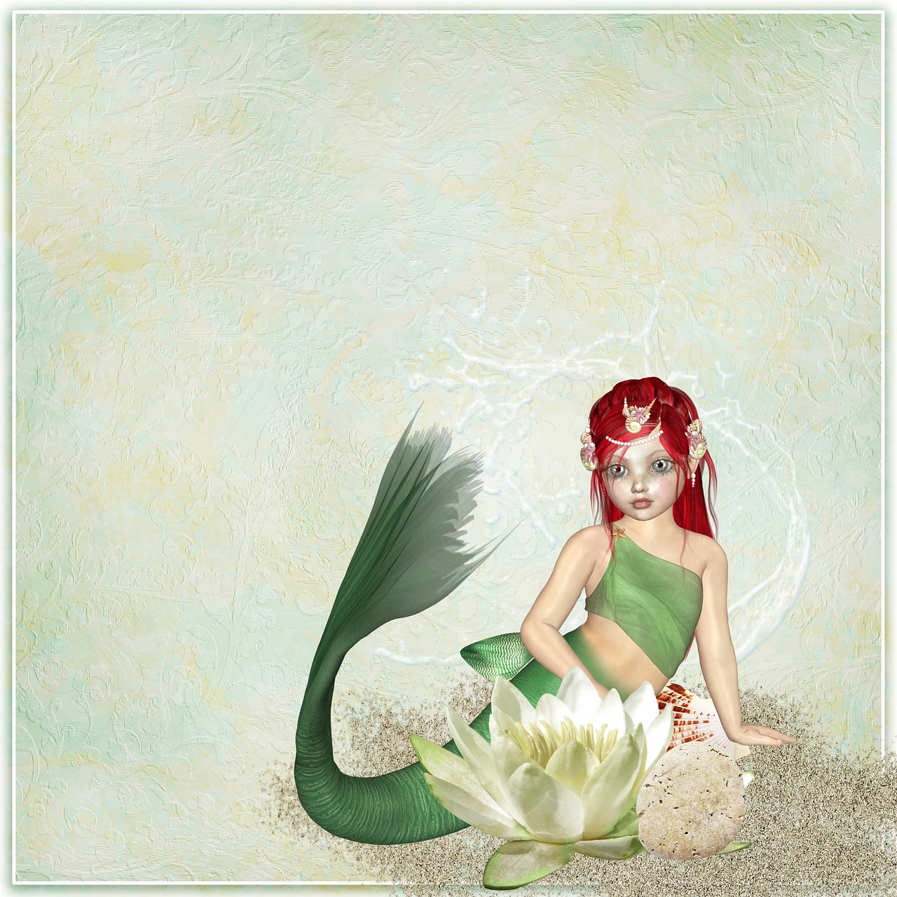 mermaid fantasy scrapbook free photo