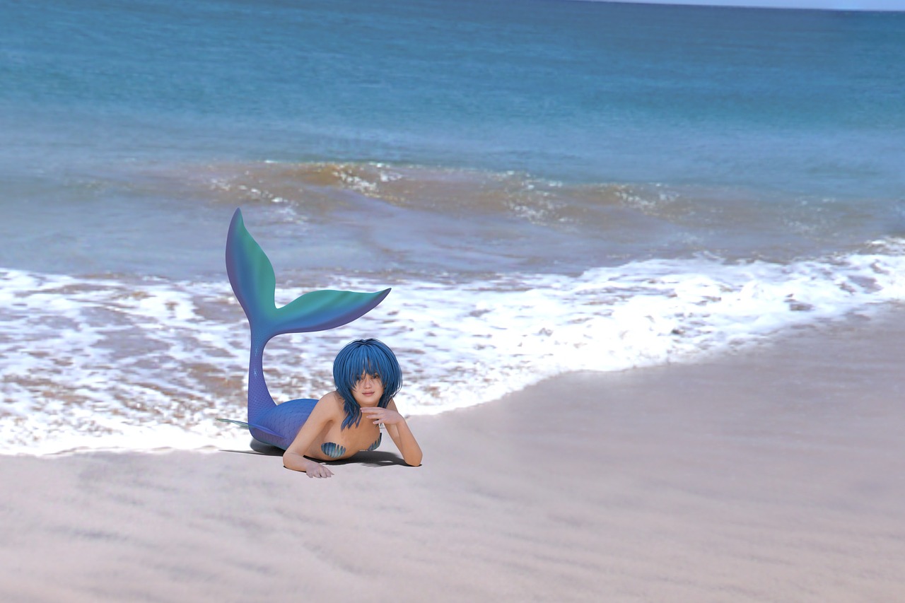 mermaid water beach free photo