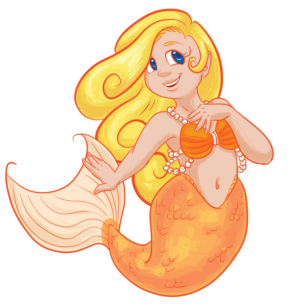 mermaid blonde orange free photo