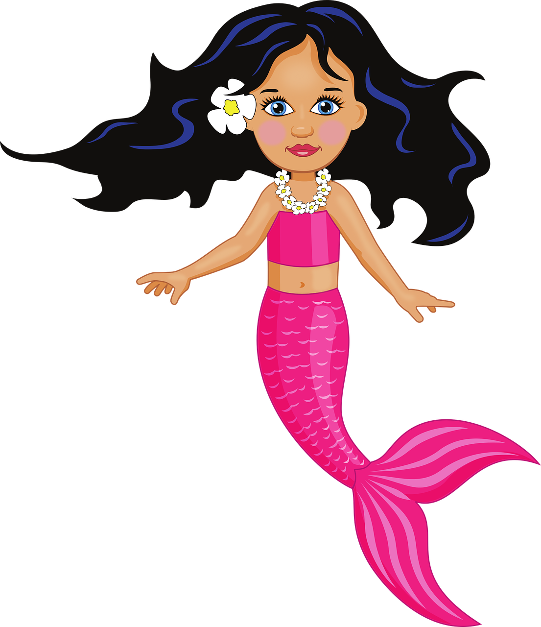 mermaid pink girl free photo