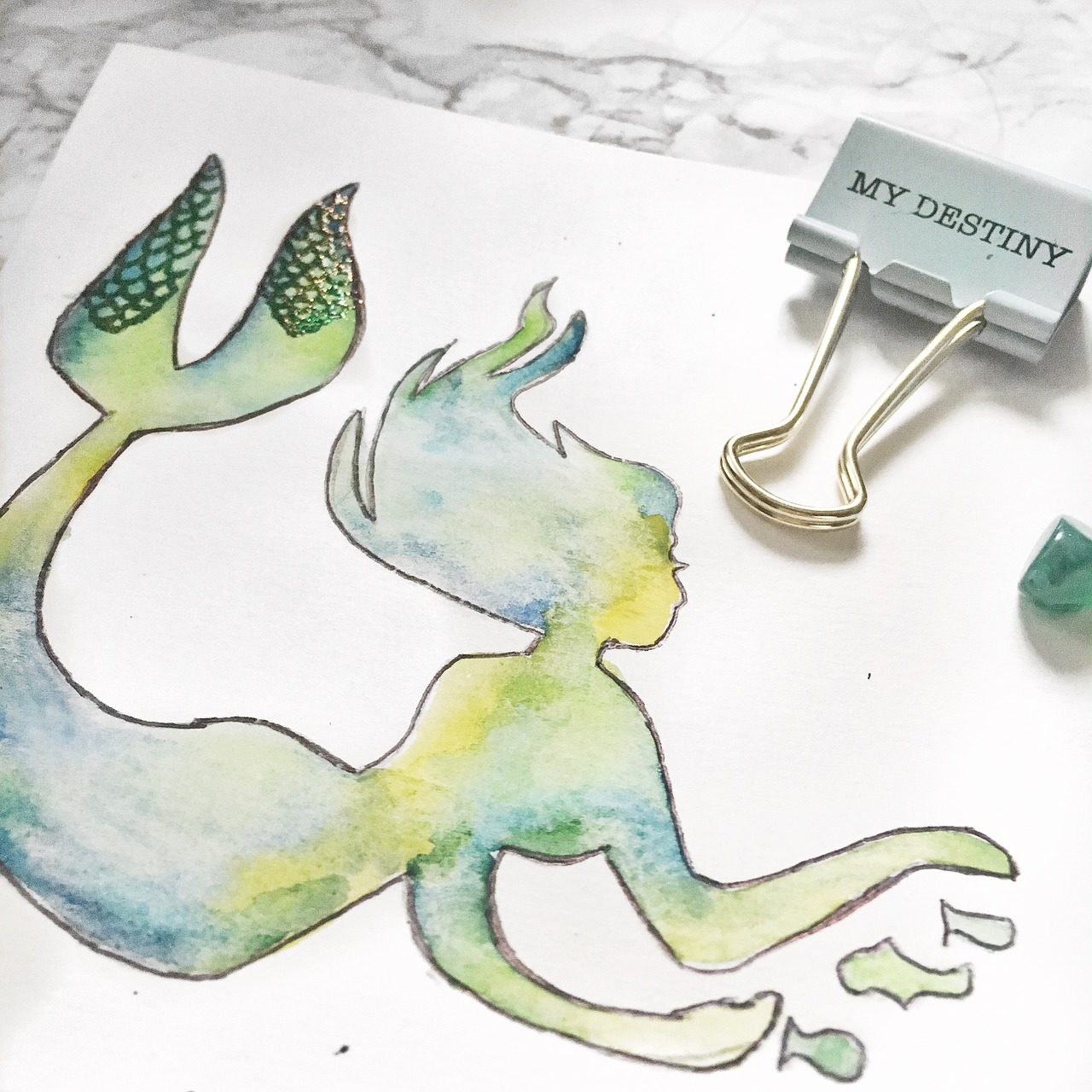 mermaid watercolour paint free photo