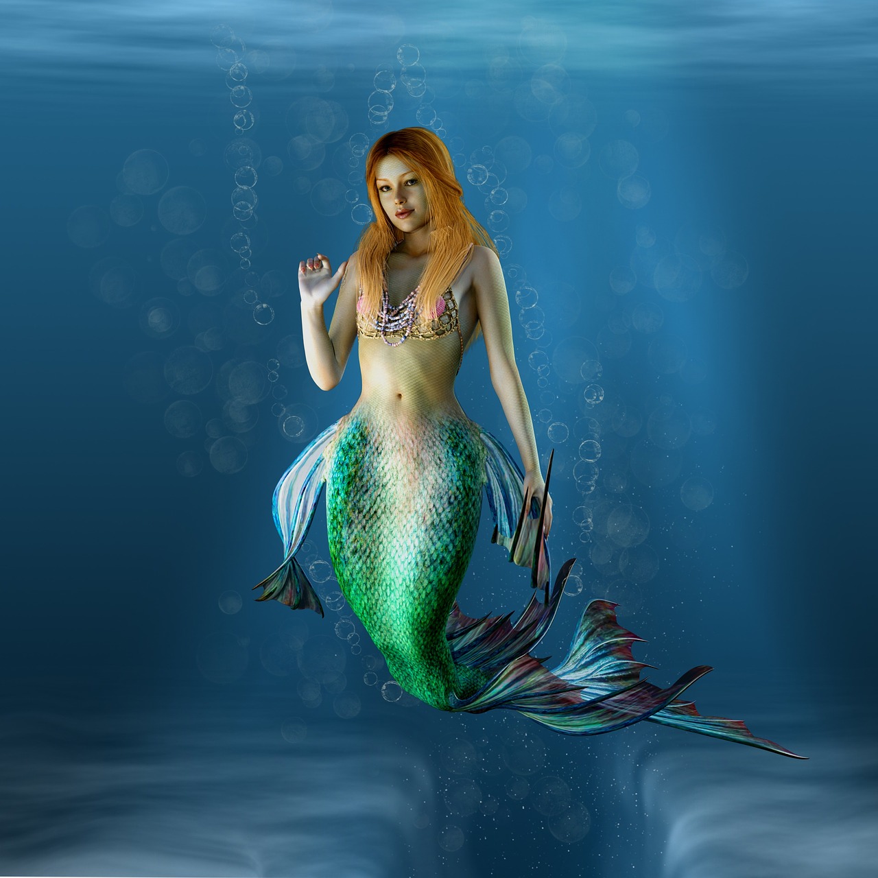 mermaid water creature water free photo