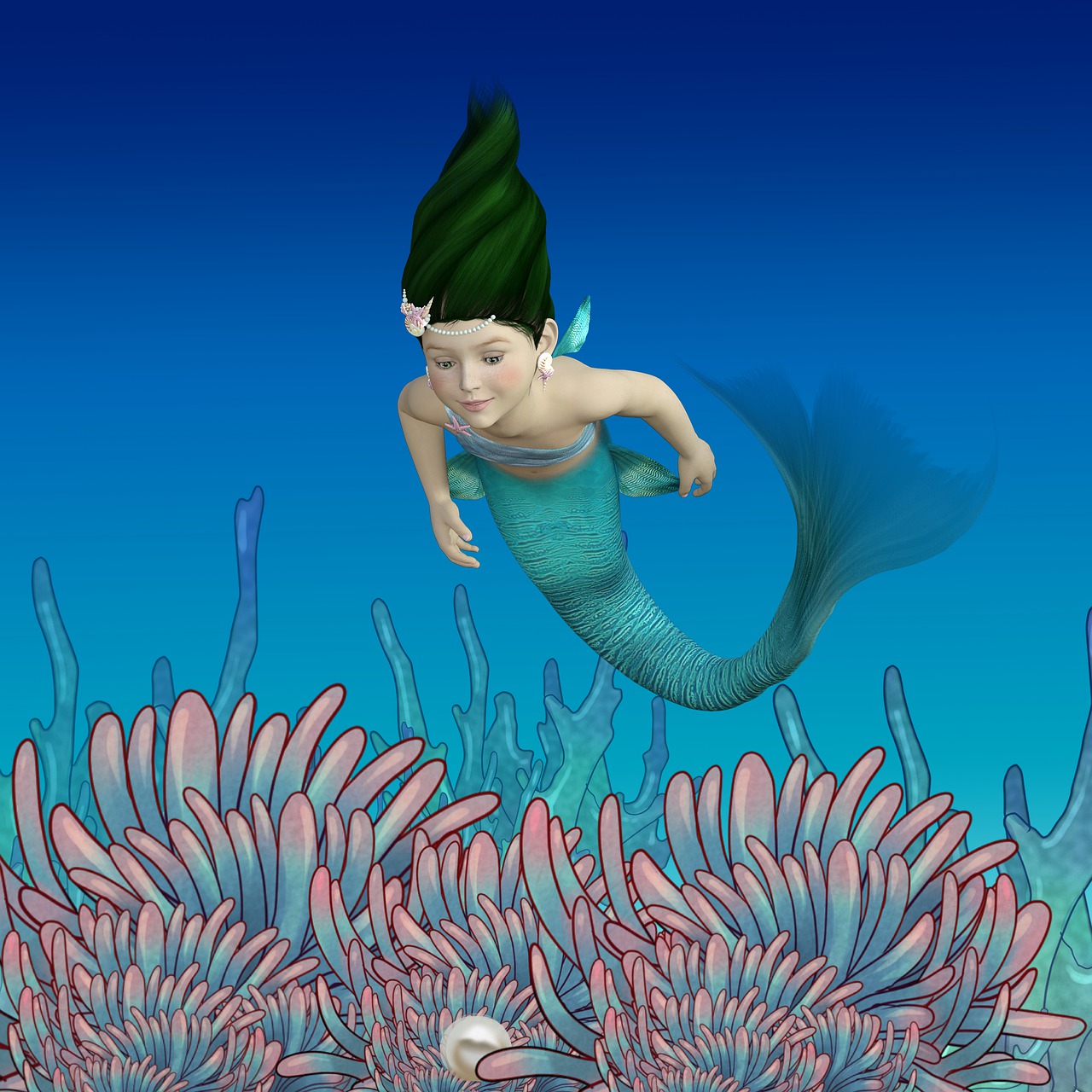 mermaid  coral  underwater free photo