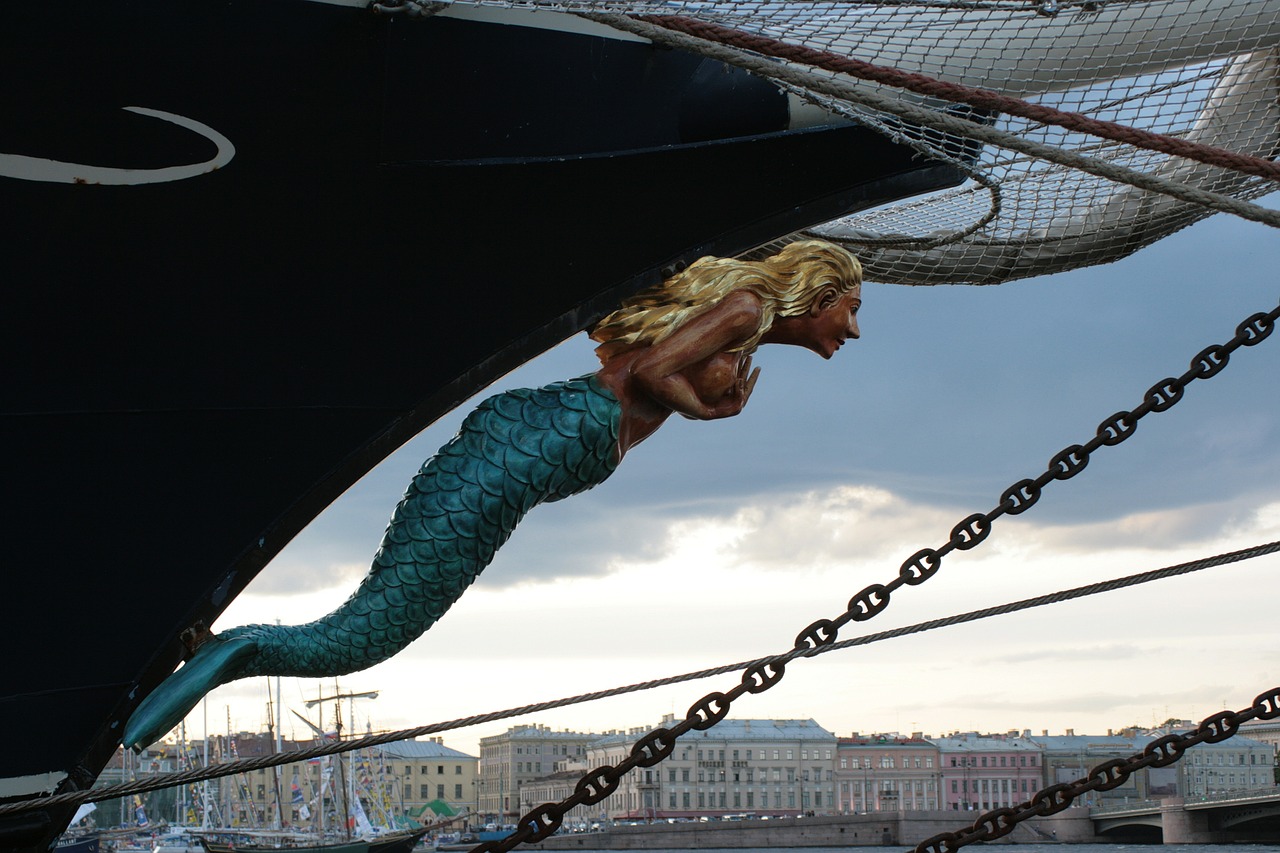 mermaid on the bow evening free photo