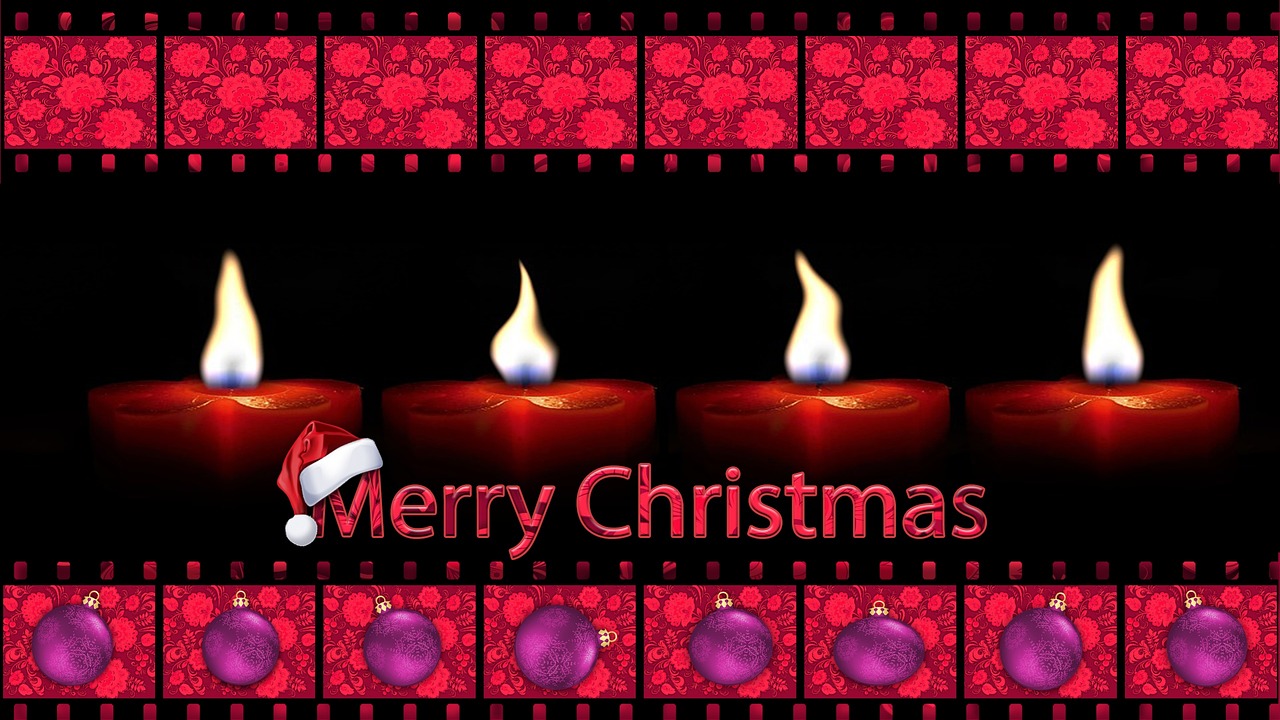 merry christmas candles background free photo