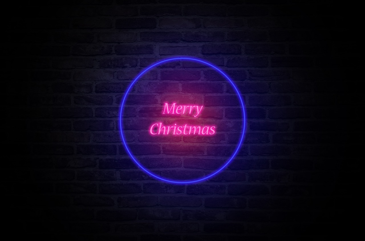 merry christmas  wishes  neon free photo