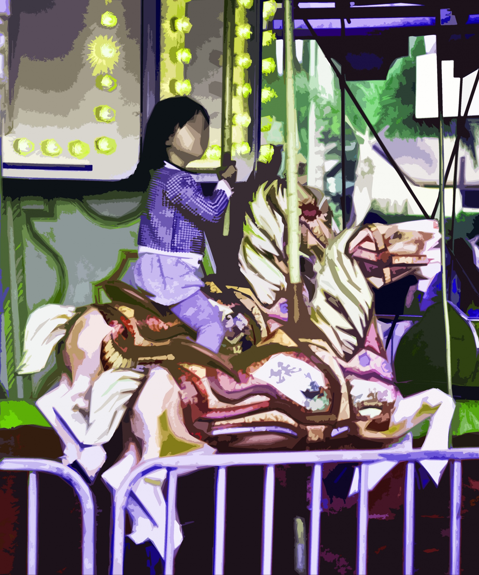 horse ride merry-go-round free photo
