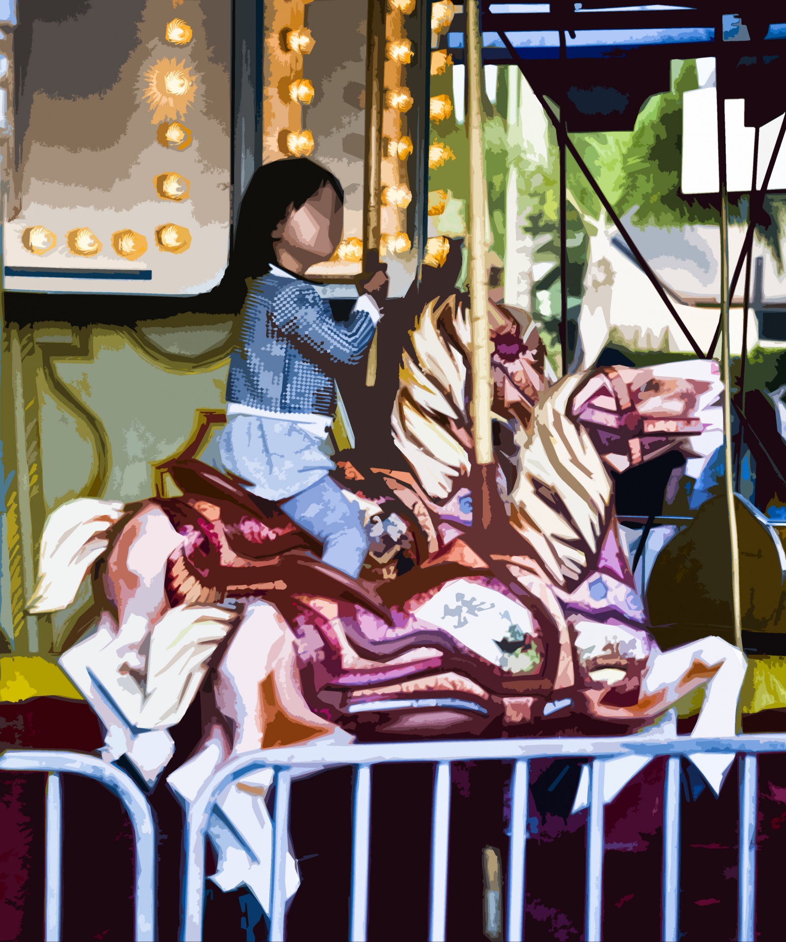 horse ride merry-go-round free photo