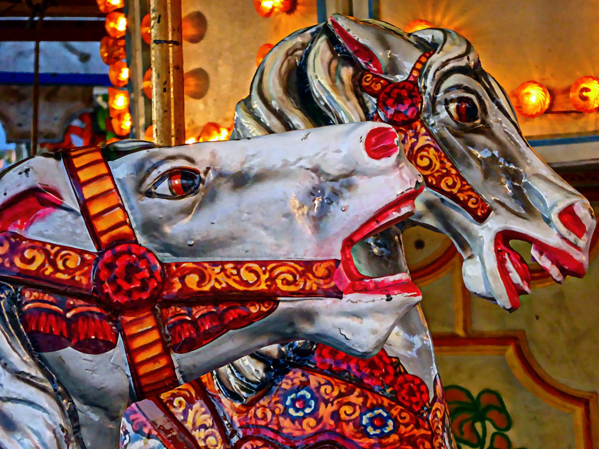 merry-go-round carnival horses free photo