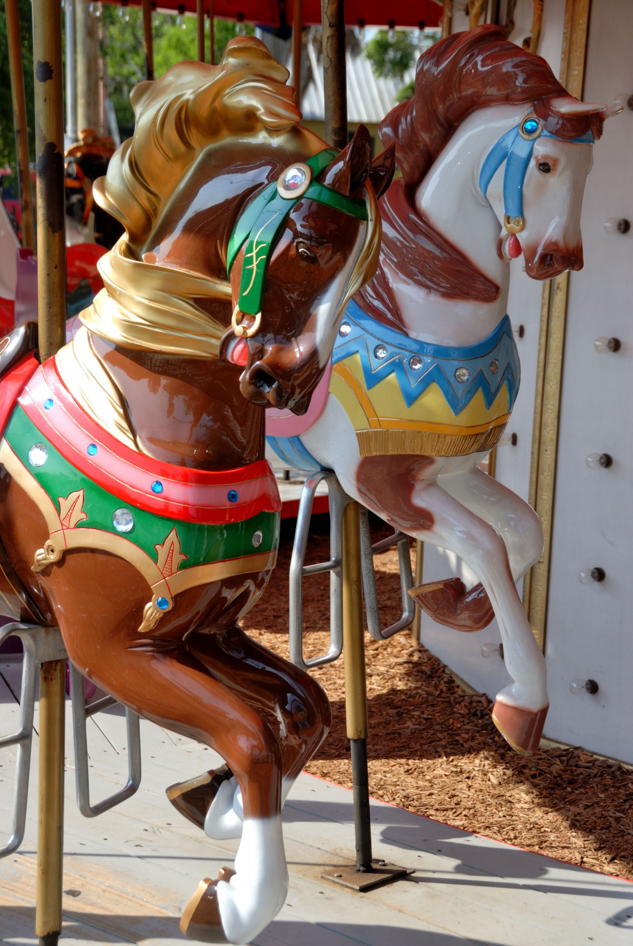 merry-go-round horses painted free photo