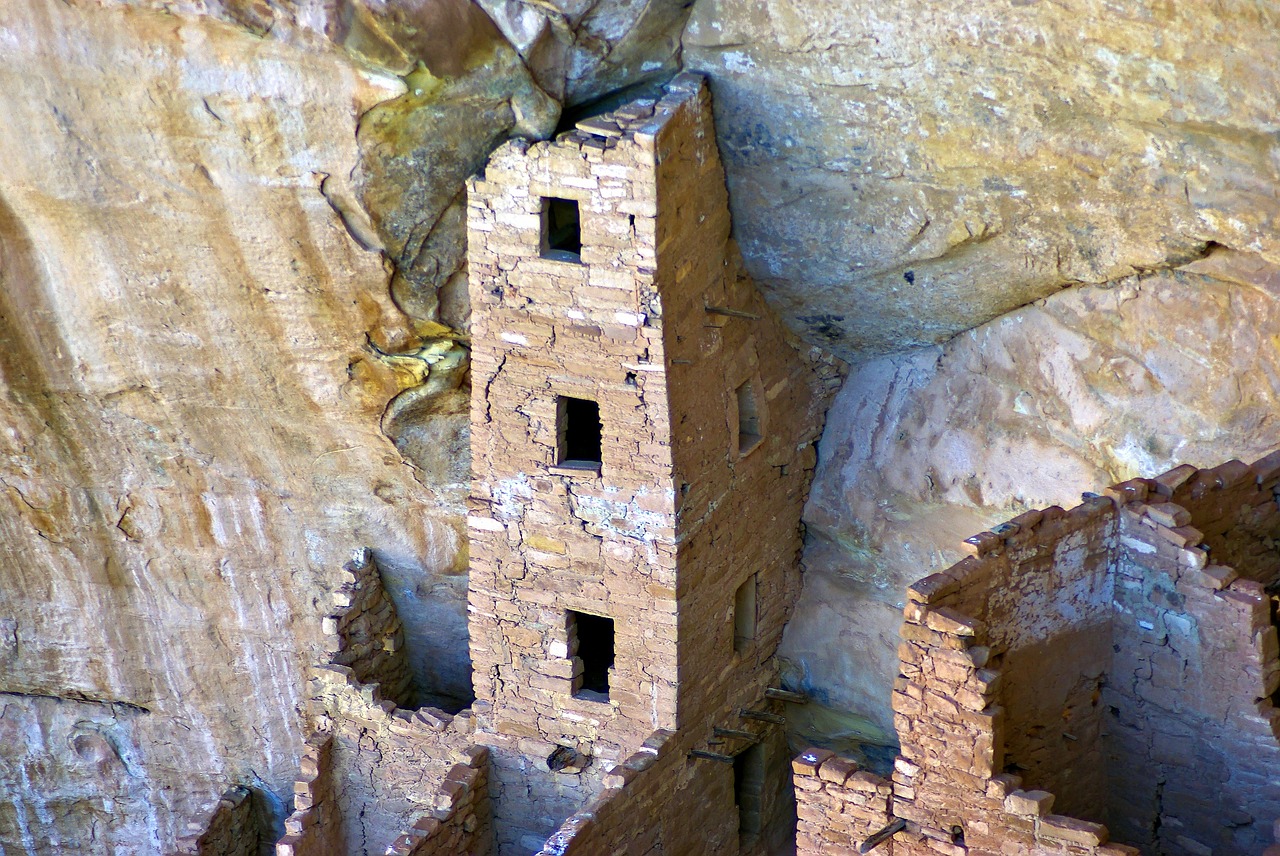 mesa verde square tower  cliff  dwelling free photo