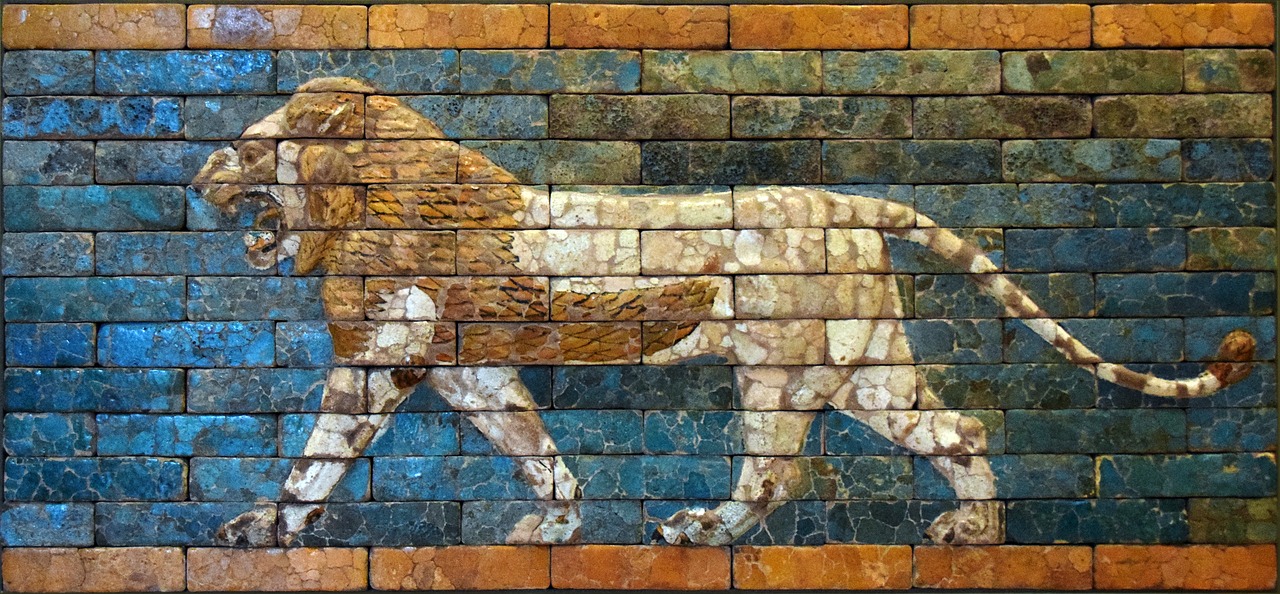 mesopotamian lion babylon free photo