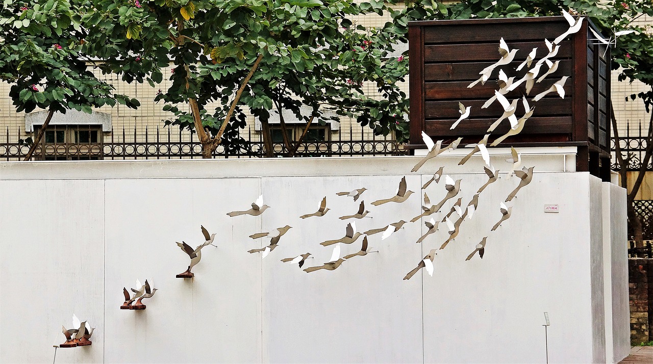 metal flying birds free photo