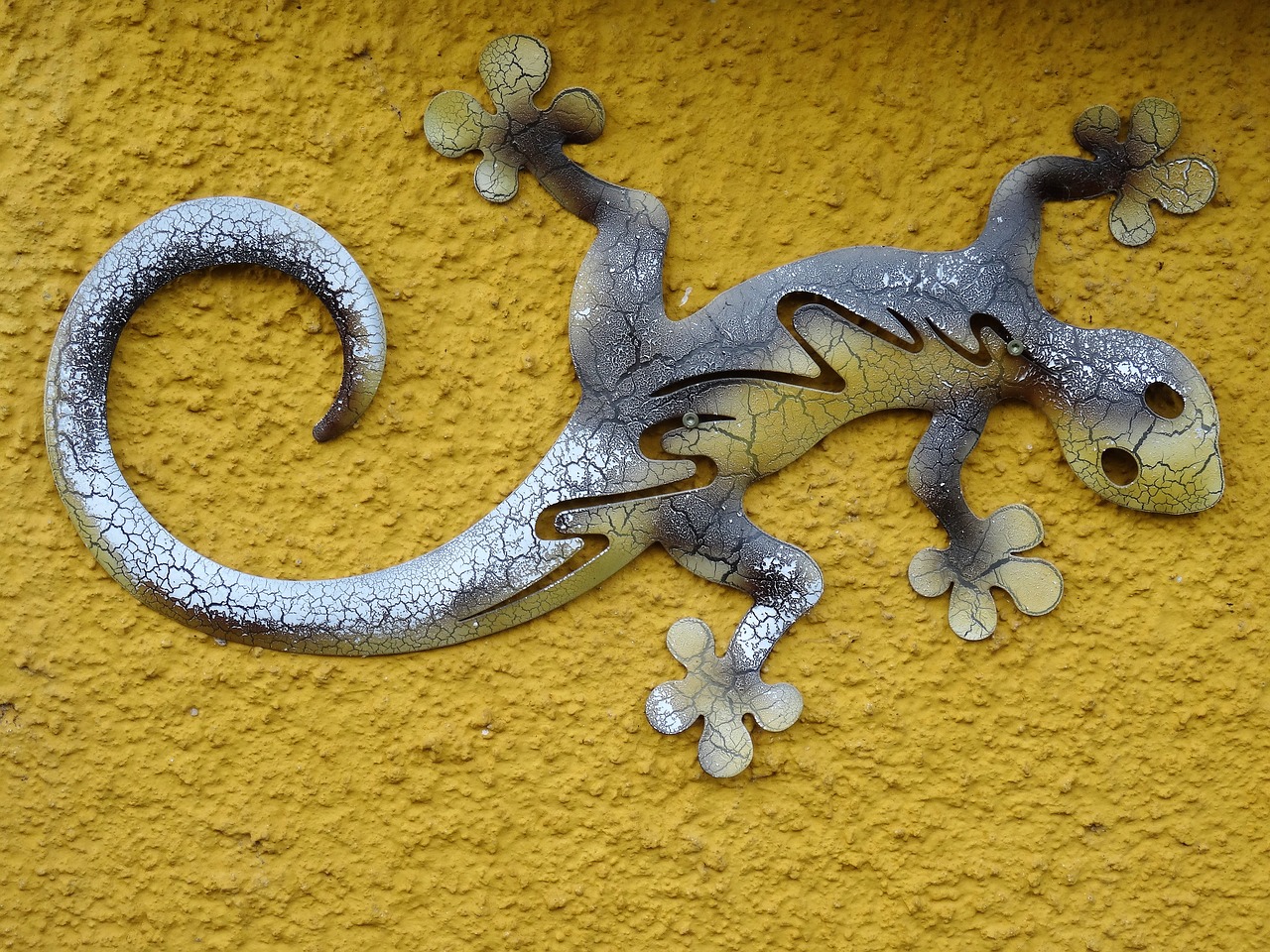metal sign salamander deco free photo