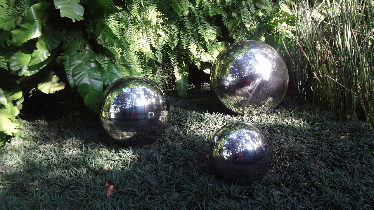 metal spheres garden decoration garden free photo