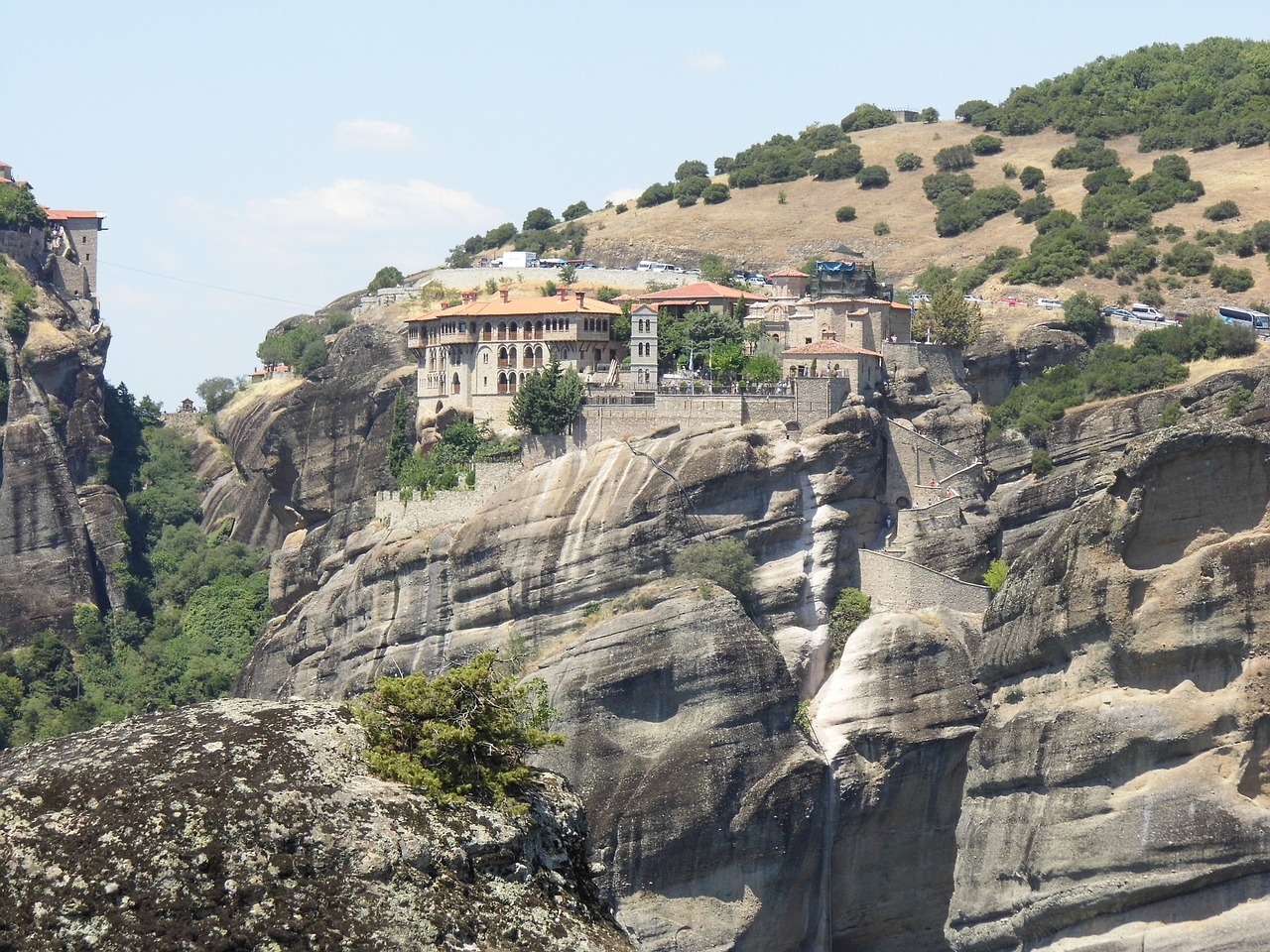 meteora monastery mountain free photo