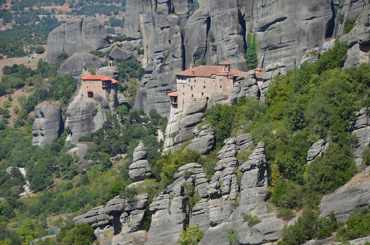 meteora greece cliff free photo