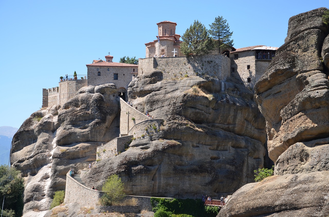 meteora greece cliff free photo