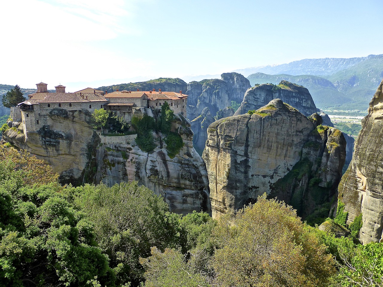 meteora hilltop monastery free photo