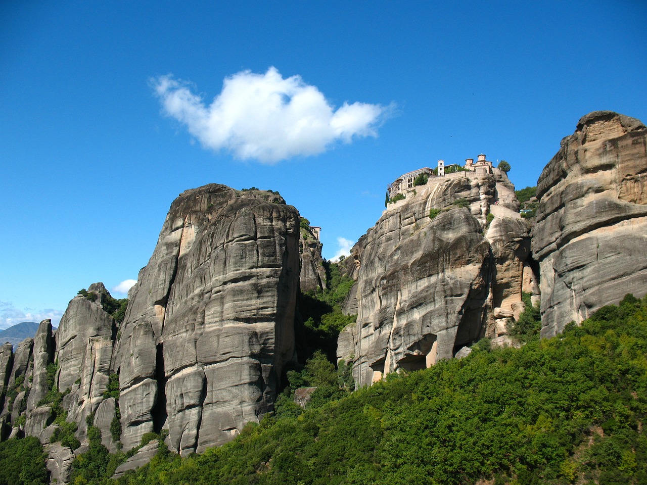 meteors mountains monastery free photo