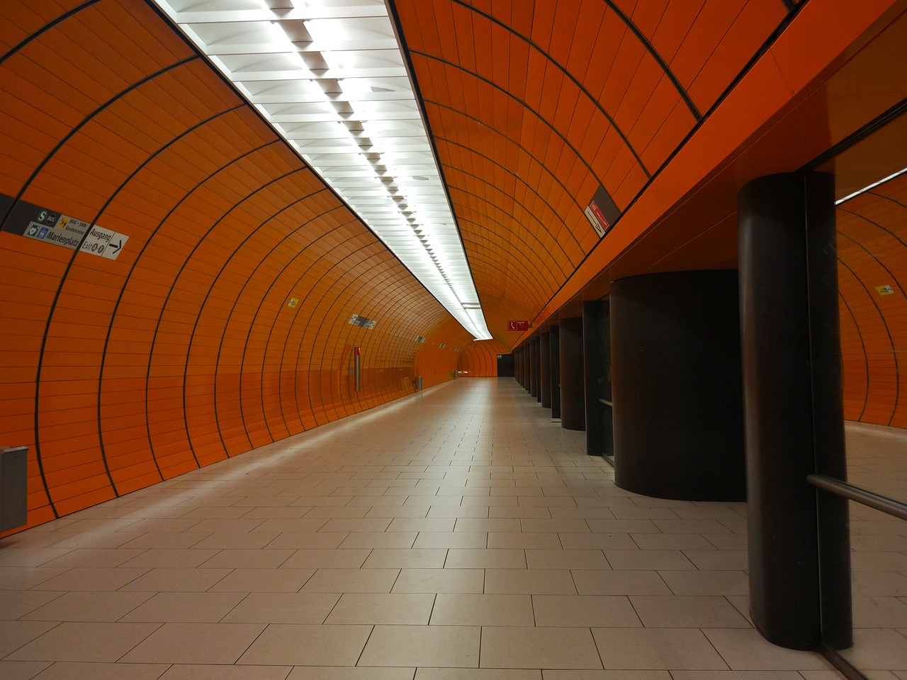 metro station orange free photo