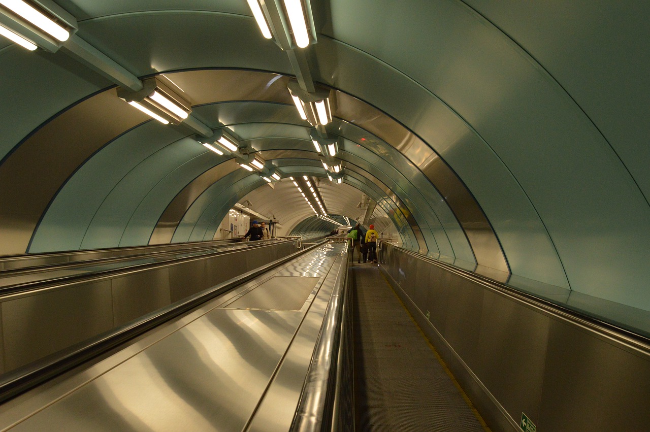 metro the transportation system escalator free photo