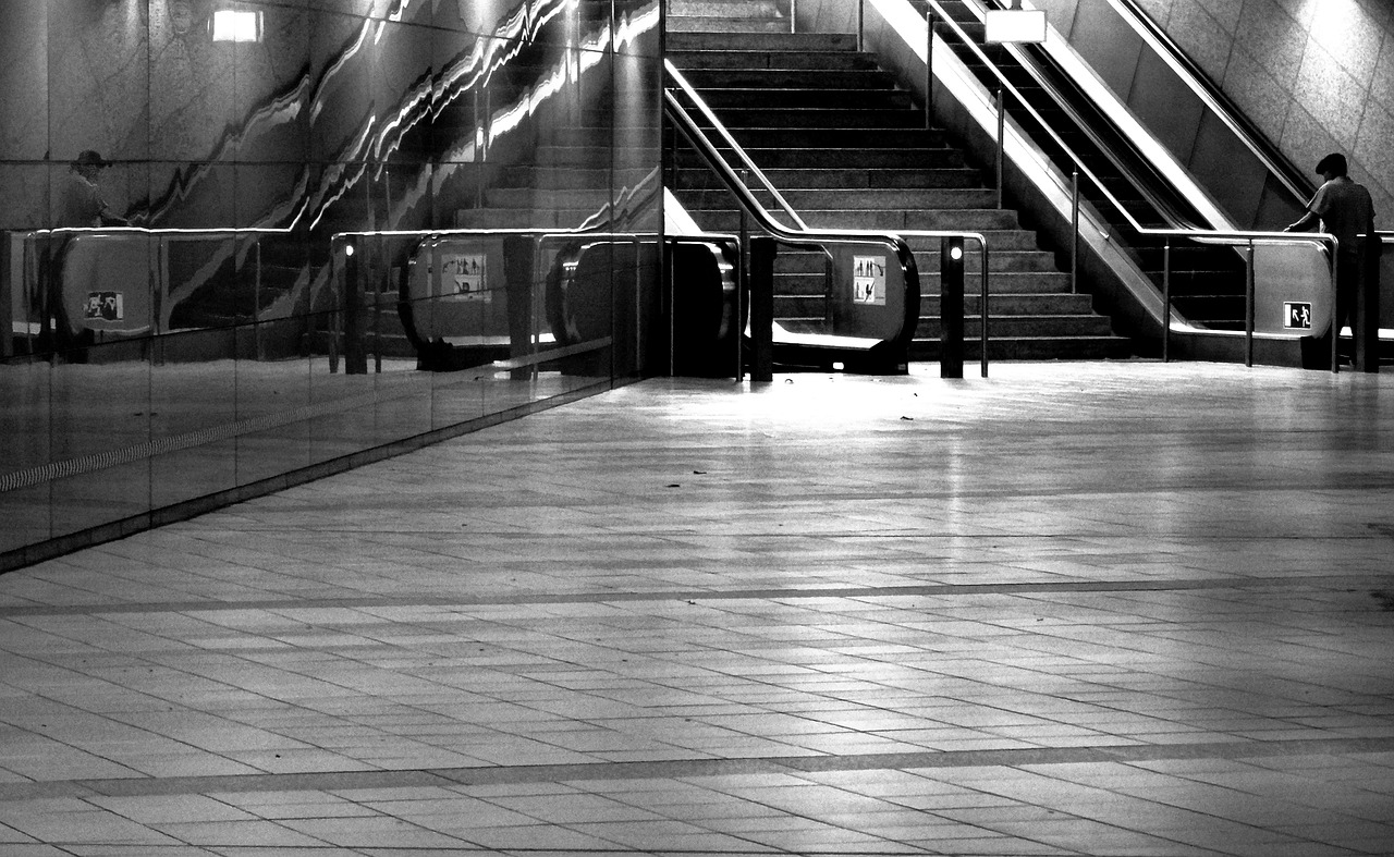 metro station escalator trainstation free photo