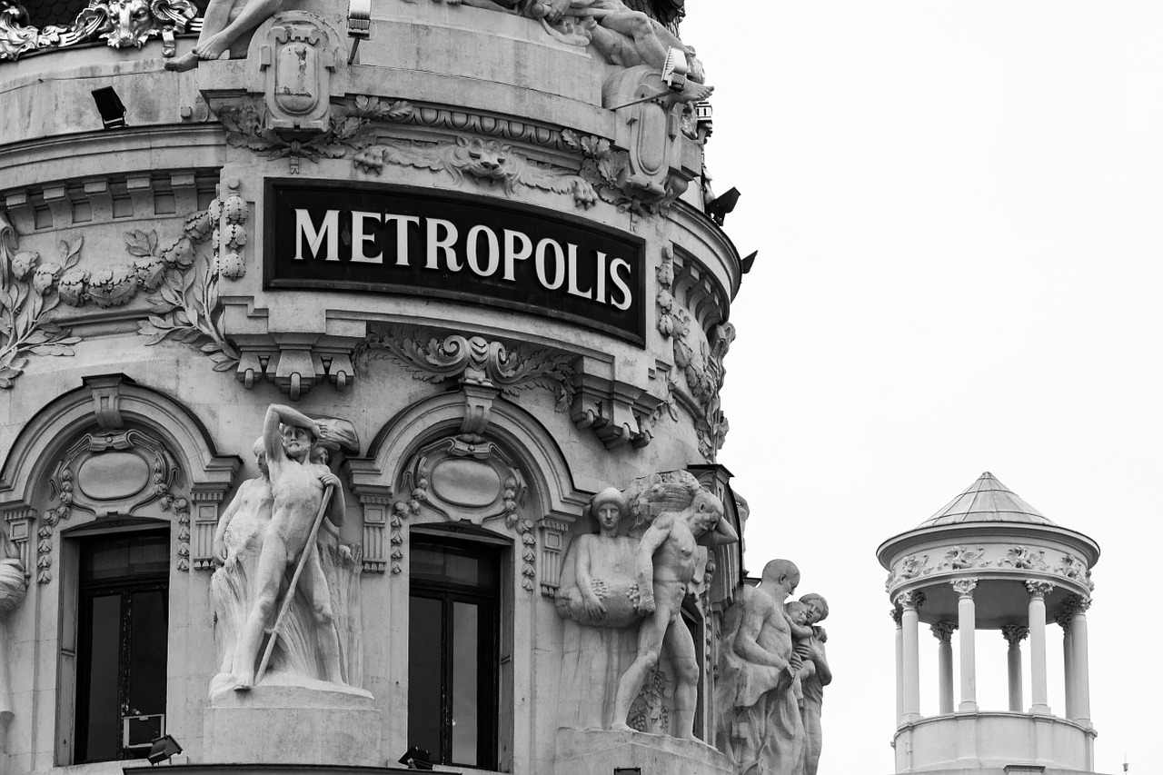 metropolis madrid building free photo