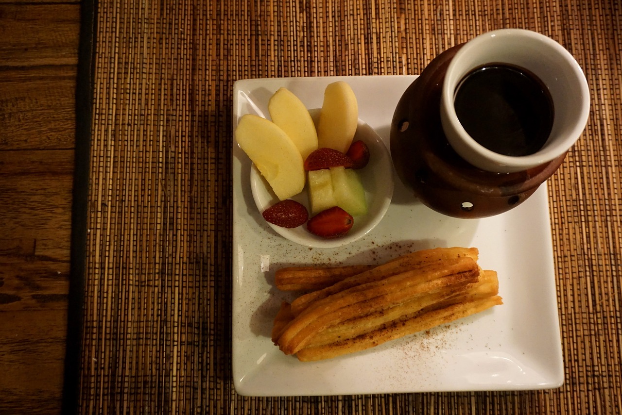 mexican breakfast mexican coffee home made churros free photo