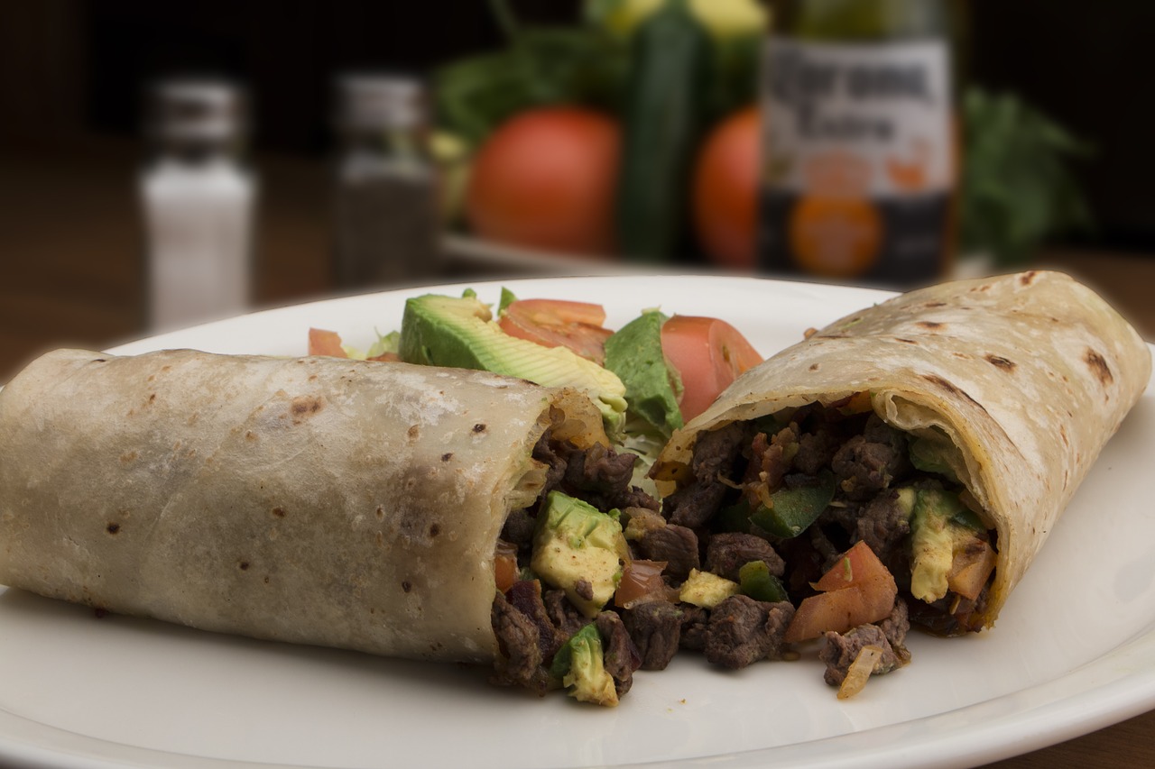 mexican food burritos meat free photo