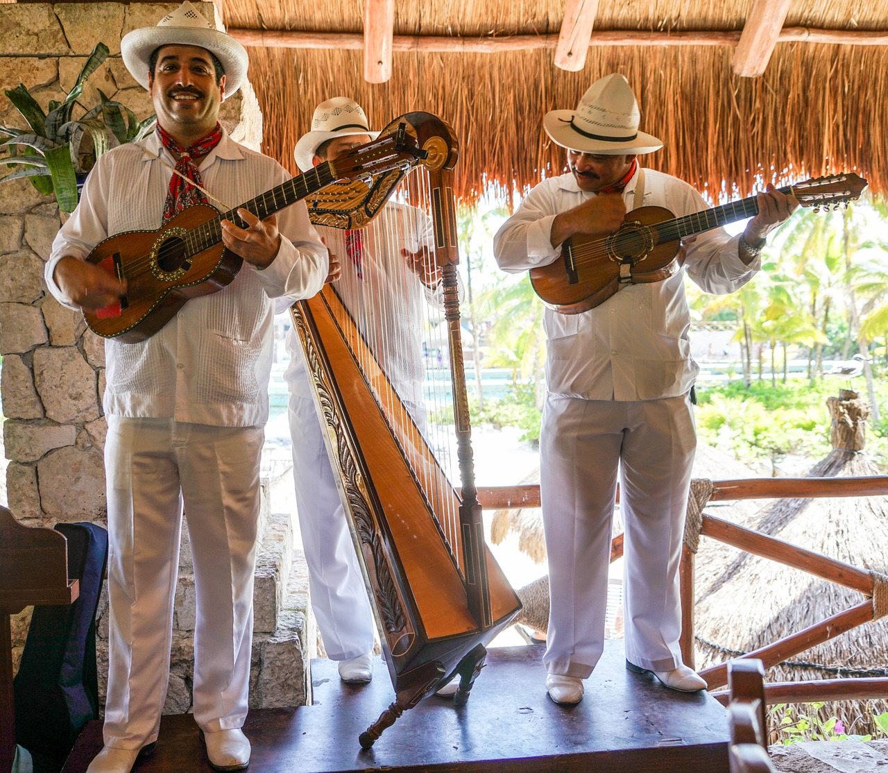 mexican singers trio instruments free photo