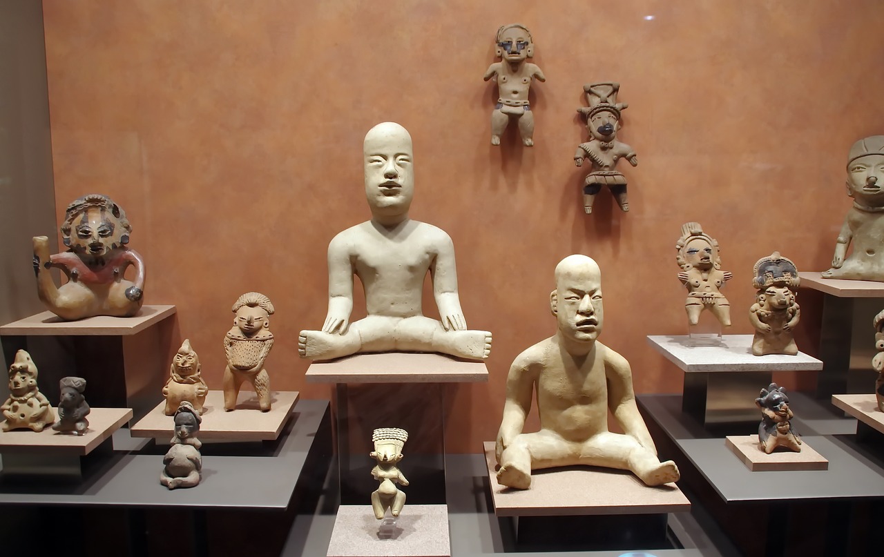 mexico anthropological museum statues free photo